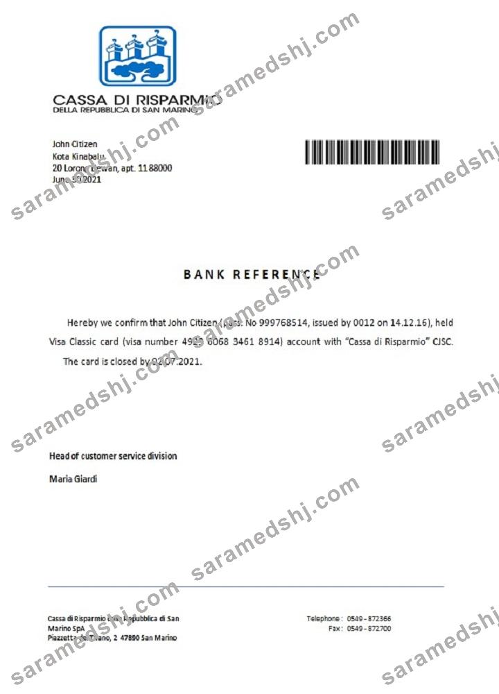 San Marino_Cassa di Risparmio_closure reference